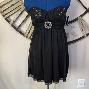 By & By Black Strapless Dress NWTS